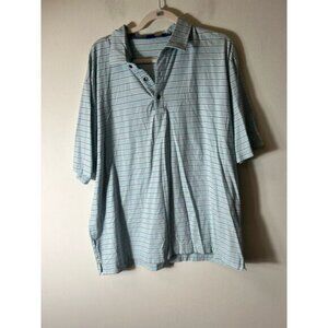 Men's Foot Joy Light Blue Short Sleeve Black Stripe Golf Shirt Sz XXL